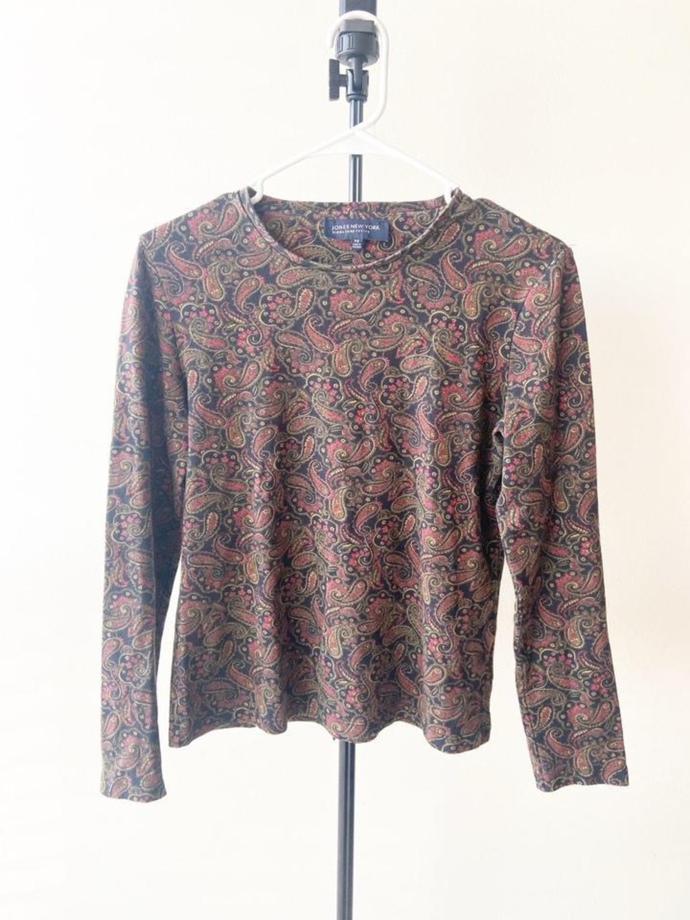 Jones New York Paisley Long-Sleeve Top Size PS - Picture 7 of 7